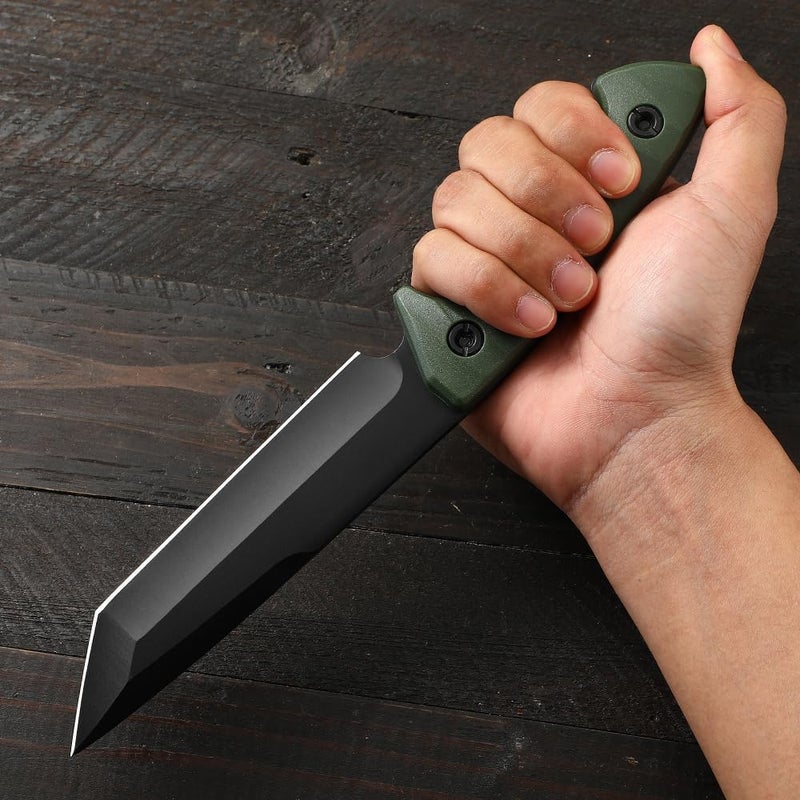 DRACHENADER XR-B01-FT Tanto Knife Survival Fulltang Outdoor fixed blade Knife 5mm thick steel with ABS Sheath - Image 4